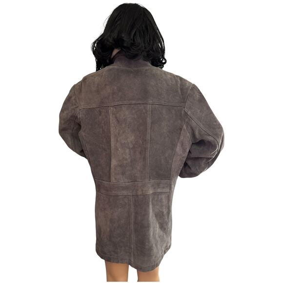Vintage Sheepskin Shearling Coat in Gray and cream 3 button closing Kentfield XL - Picture 5 of 17